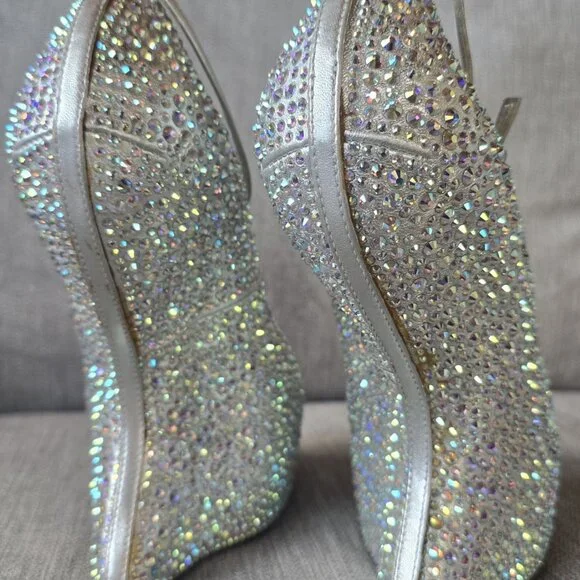 Giuseppe Zanotti Silver Leather Heelless Peep Toe Pumps - Picture 3 of 7